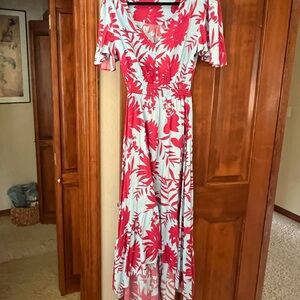 Floral pink and light blue Women's Dress
